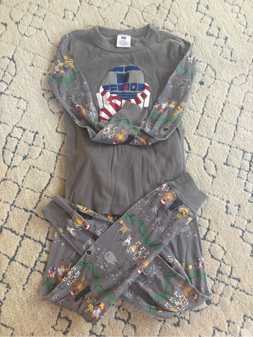 Hanna Andersson Grey Star Wars R2-D2 Christmas Kids Pajama Set